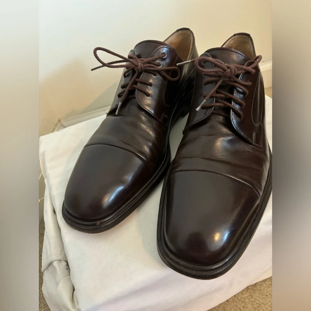 Mezlan Made in Spain Handcrafted Dark Brown Men’s Dress Shoes 9.5 M or 9-1/2 M - Picture 4 of 15